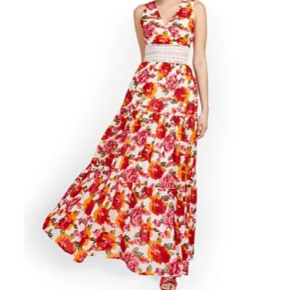 N Y & Co. Floral Maxi Dress - Red and Yellow. I used it for a couple of times.